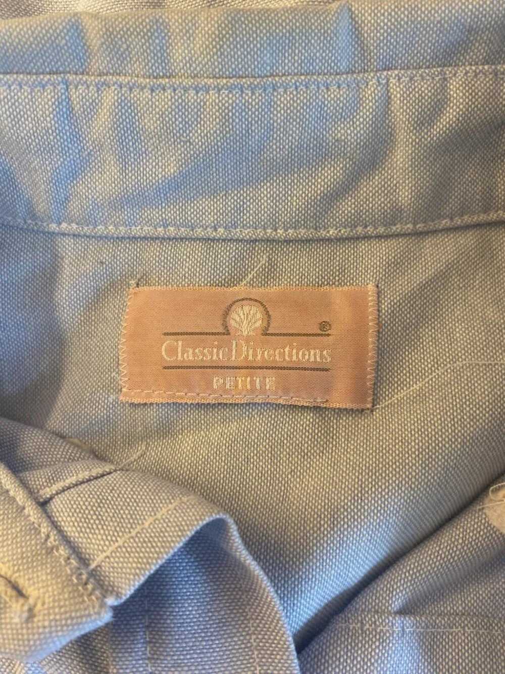 Classic Dimensions Light Blue Vintage Button Front Long Sleeve Shirt